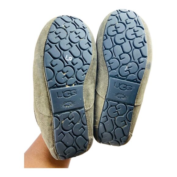 Ugg Mens Ascot Suede Shearling Slip On Burnt Olive Slippers Comfort Shoes US 10 - Picture 7 of 7